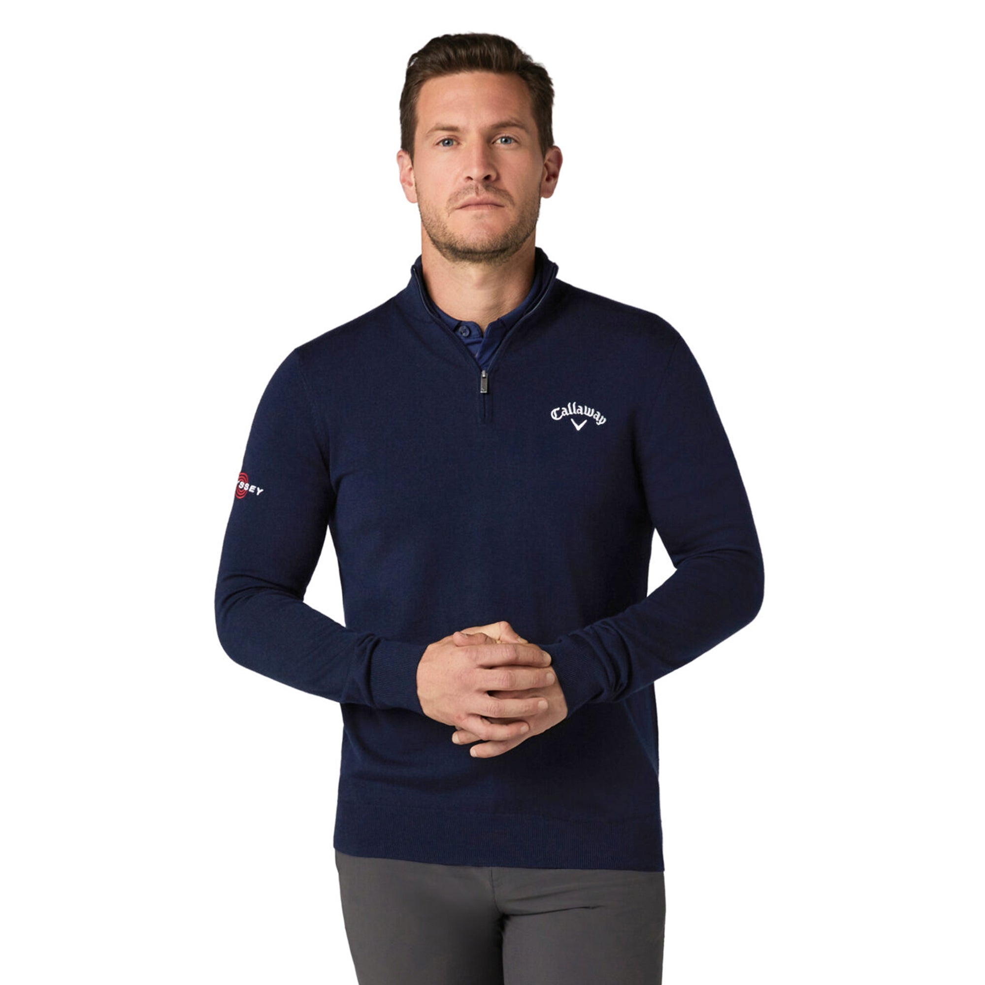 Callaway Golf Blended Merino 1/4 Zip Sweater - Navy Blue 410