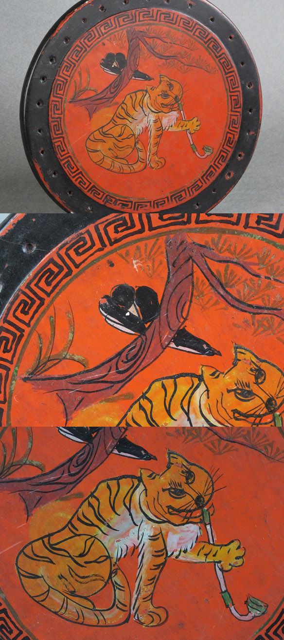 古童 - 朝鮮 漆絵虎文 枕隅 | 古美術品専門サイト fufufufu.com