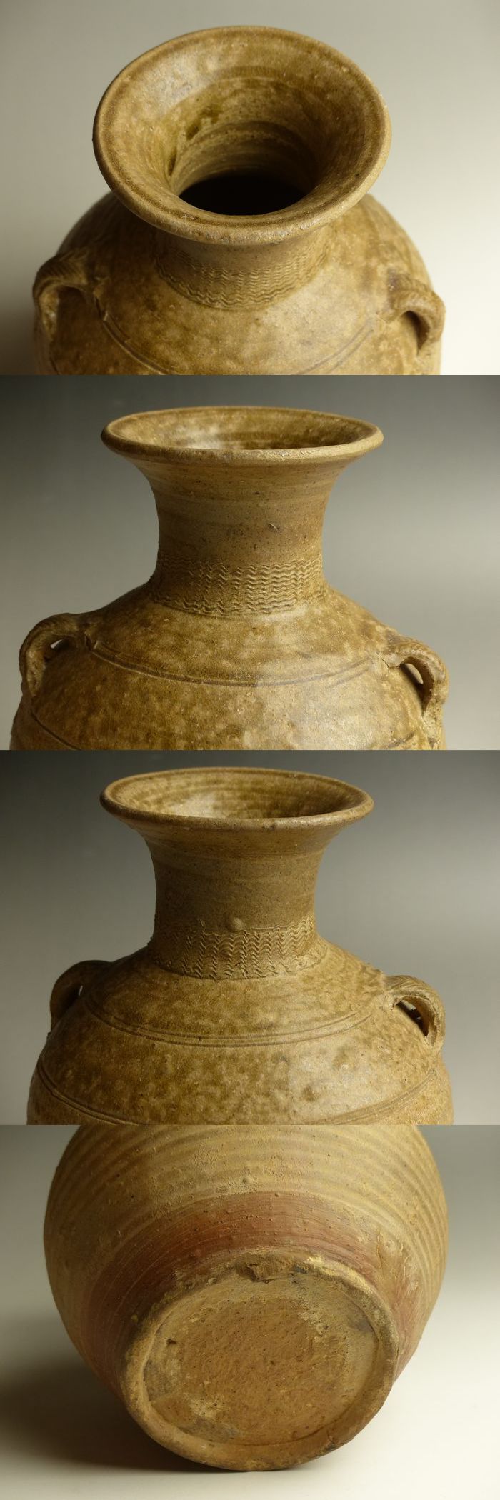 古美術 猫 - 漢灰釉双耳壺 | 古美術品専門サイト fufufufu.com