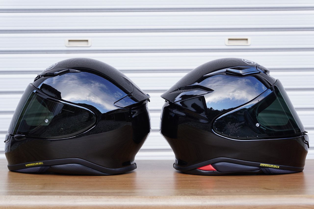 SHOEI Z-7 Z-8 フルフェイスヘルメット ブラック 比較画像