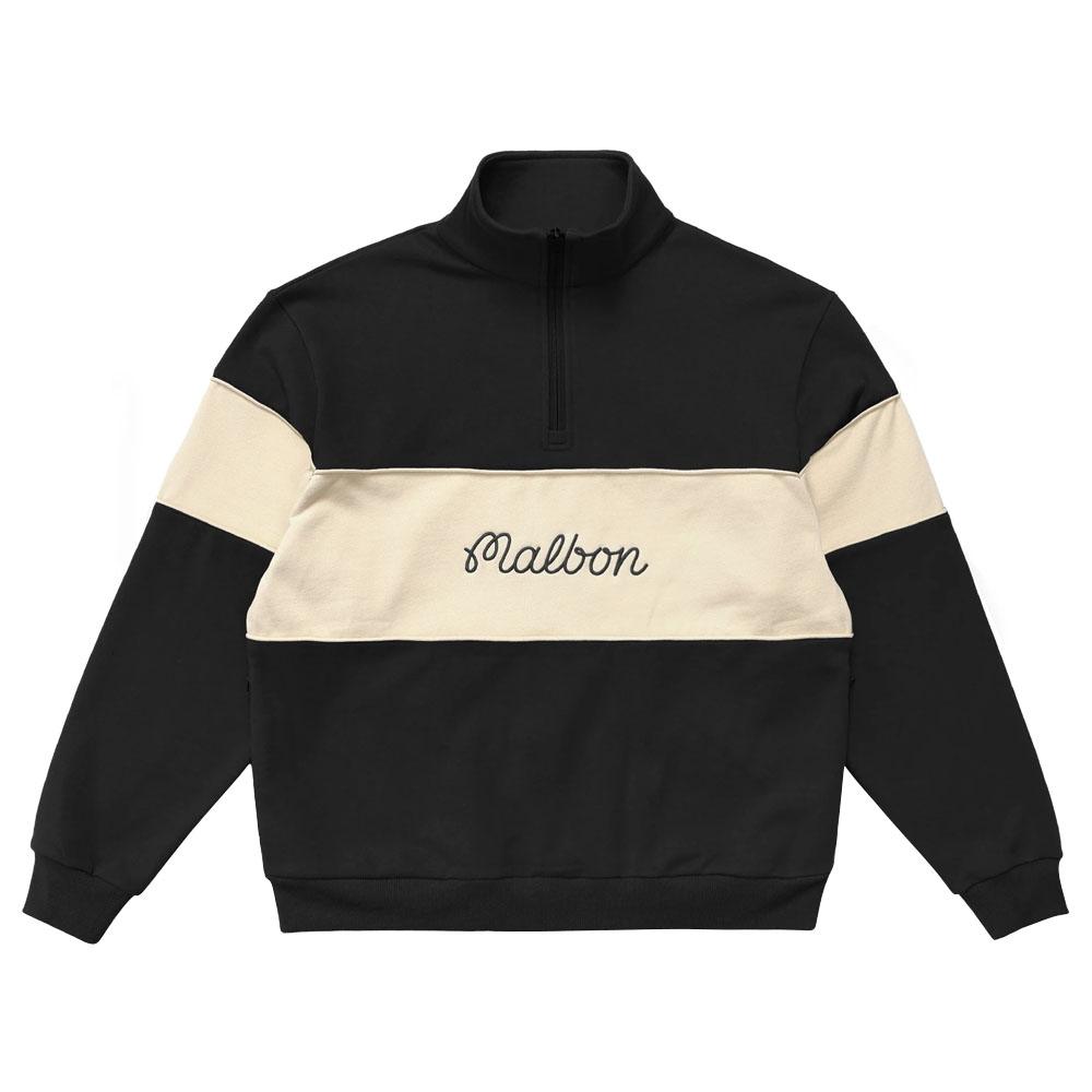 Malbon Collegiate Quarter Zip Golf Pullover Black - 23 Men – Golfio