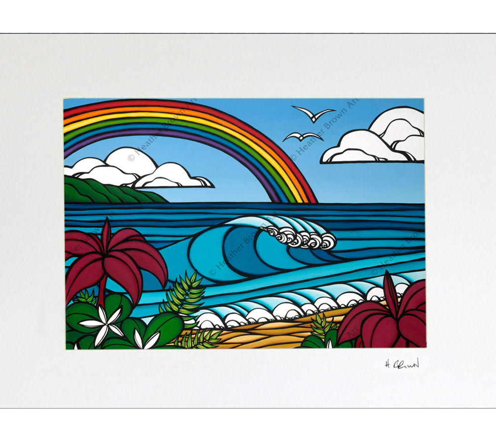 North Shore Rainbow - Matted Paper Print - Heather Brown Art