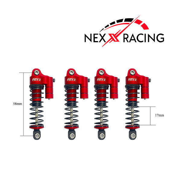 Nexx Racing 58mm Reservoir Shocks (4pcs) for Arrma 1:18 GRANITE