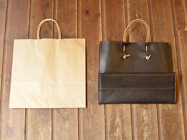 旅モノ2013 「革紙袋（作り手：ナメカワ）」｜革鞄・革小物のHERZ公式通販