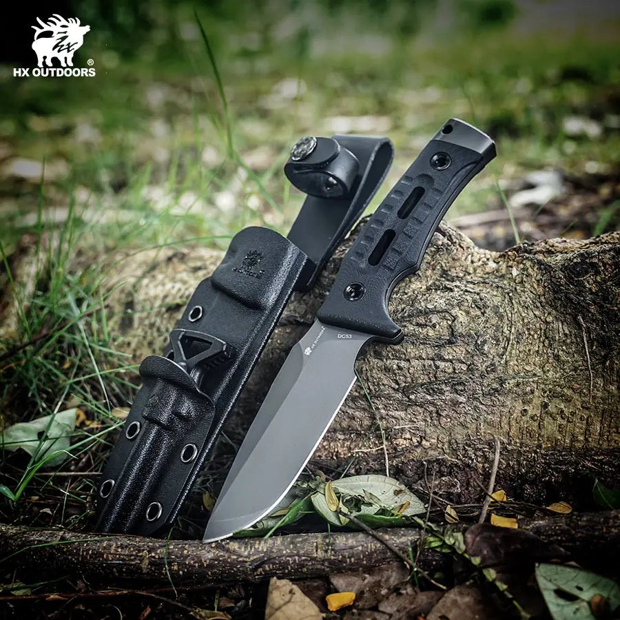 ROCK APEX DC53 Fixed Blade | Black G10 EDC Camping Knife – HX OUTDOORS