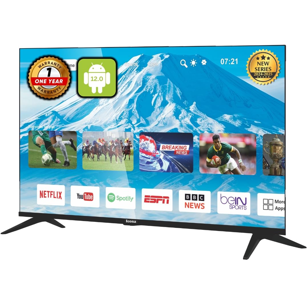 Icona London 32-Inch HD LED Smart TV – Android with WiFi, Miracast, HD