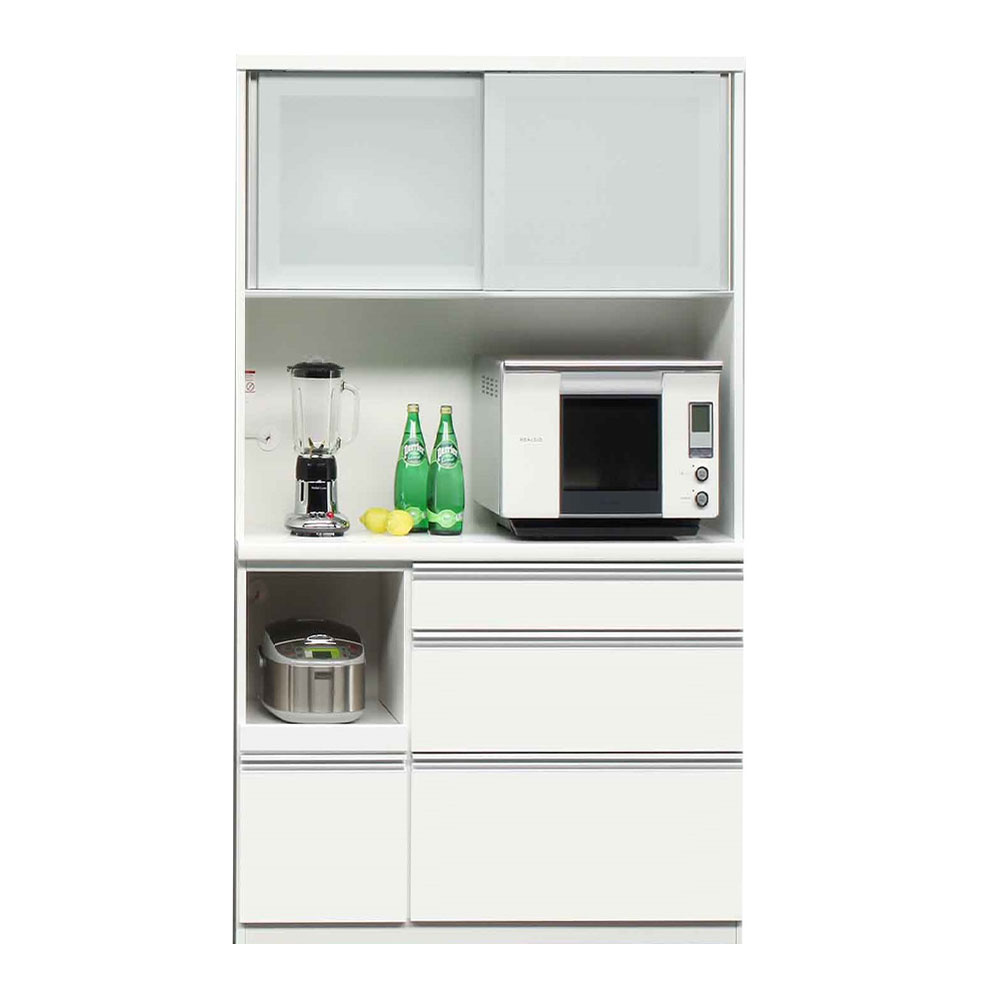 オープンボード「メッカ2 100」幅98cm 奥行48.5cm 高さ178cm ホワイト