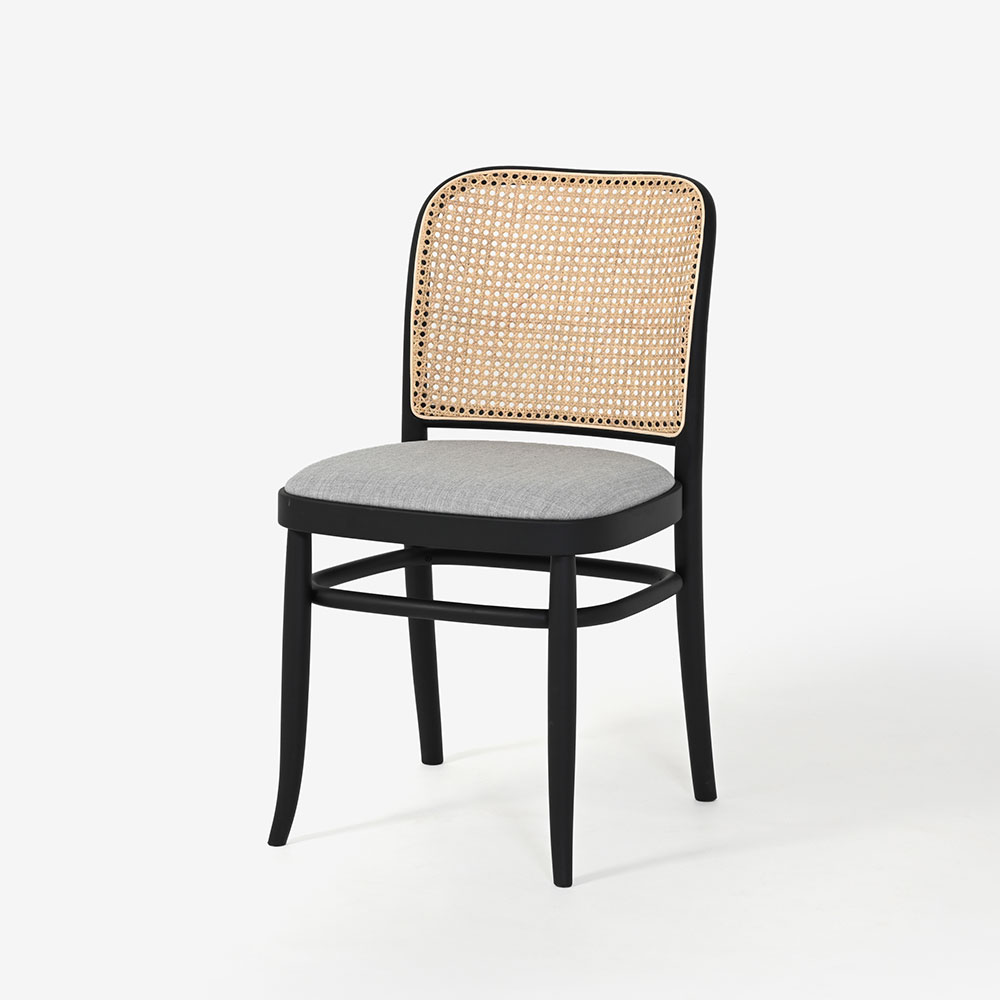 秋田木工 ダイニングチェア「712-RU」ブナ材 WLBK色/張地 布