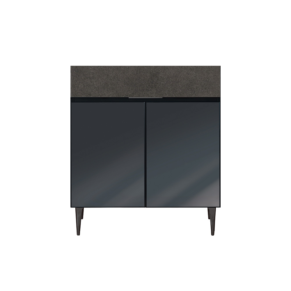 AYANO（綾野製作所）サイドボード「ゼノ ノワール ZL-80UK」ガラス天板