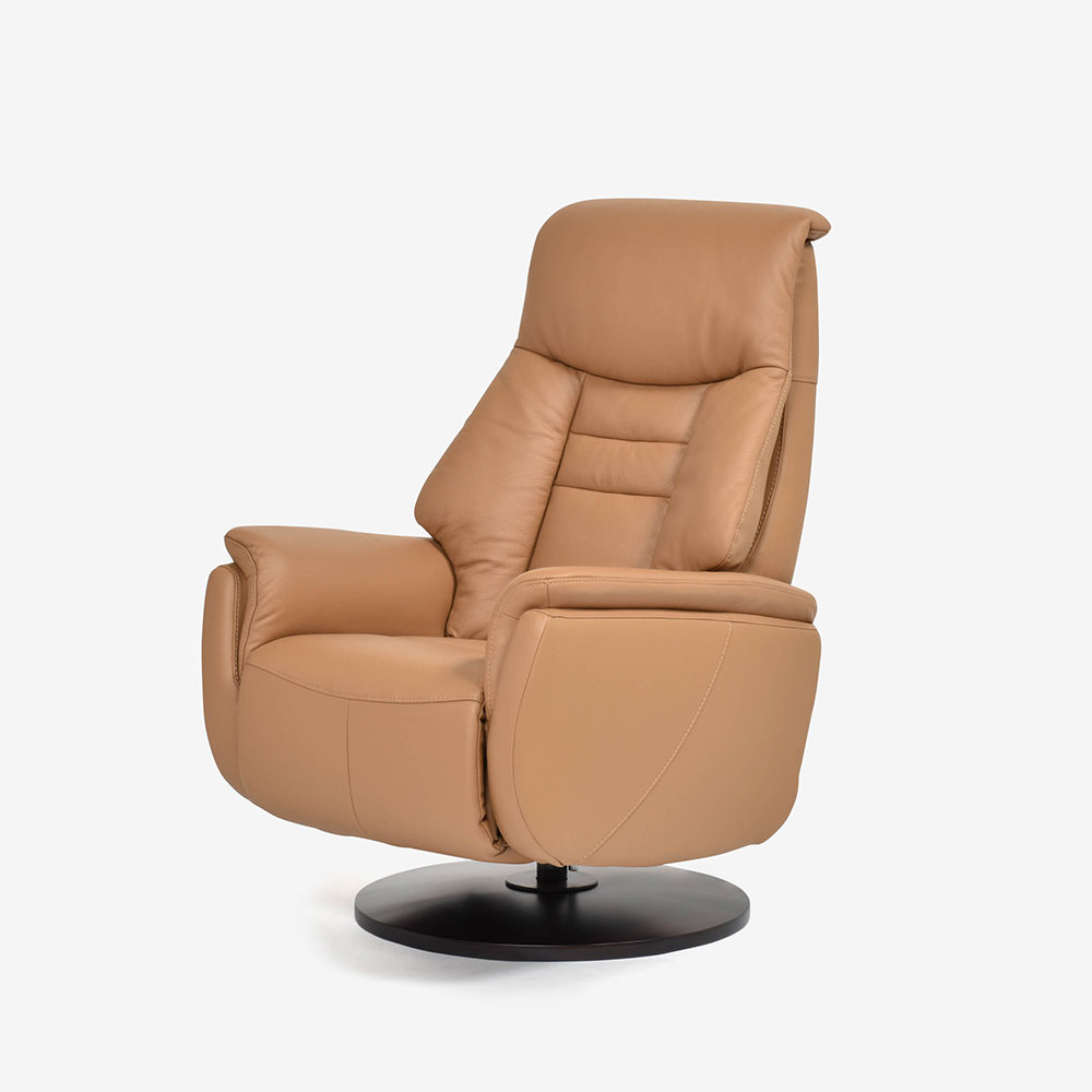 電動リクライニングチェア「ルージアKD SD-455B」半革 #M-02 キャメル