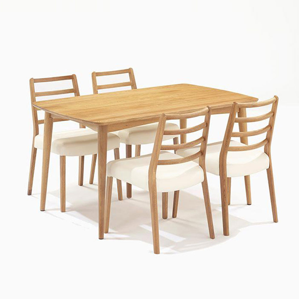 ダイニングセット「シネマ3」オーク材ホワイトオーク色 テーブル3