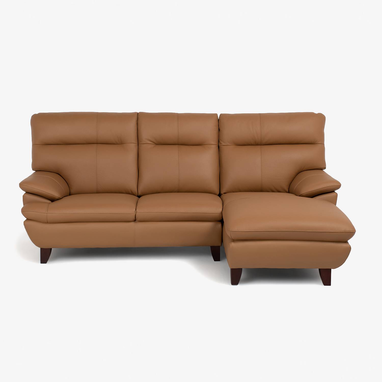 カウチソファ 向って右カウチ「ルーニー SD-344」幅222cm 半革キャメル