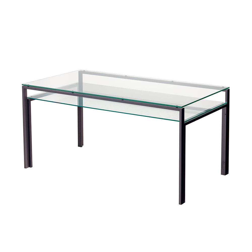 ダイニングテーブル「DT フレームブラック色」全3サイズ ガラスの