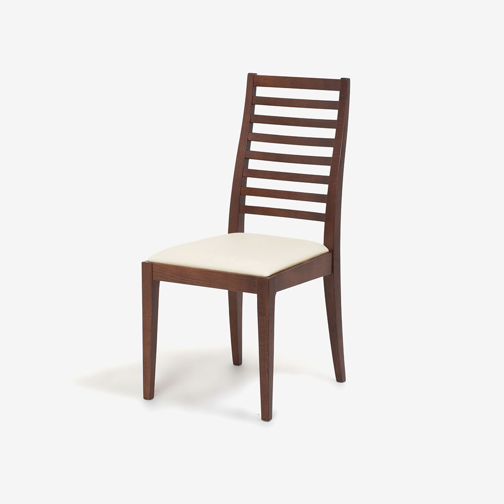 秋田木工 ダイニングチェア「N005」ナラ材 BWN色/張地 PVC BE(ベージュ