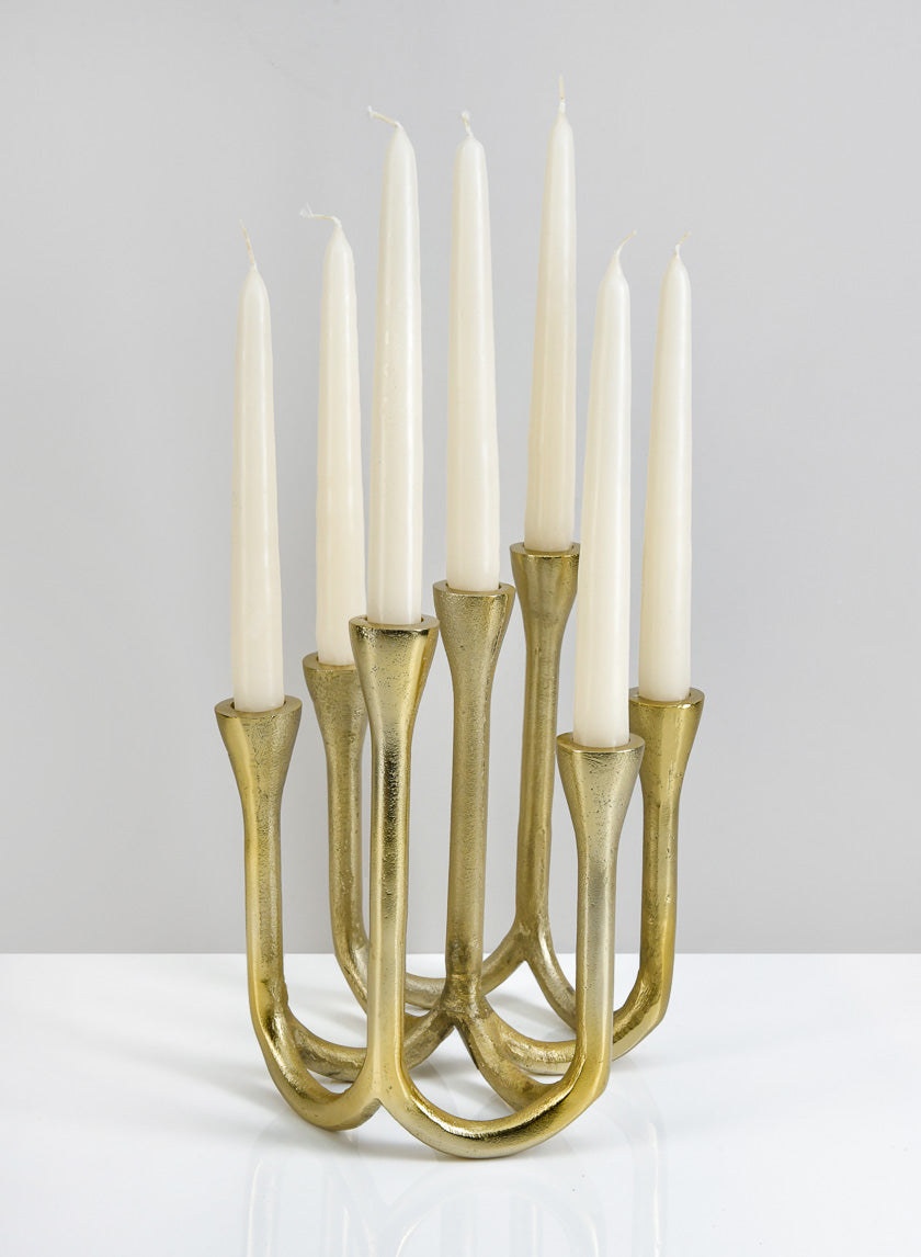 8.25in Tall Eglise Seven Light Metal Candle Stand – Jamali Garden