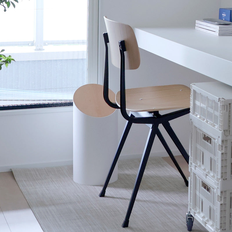 MOHEIM SWING BIN M ホワイト×ハードメープル｜ふた付きゴミ箱 8L