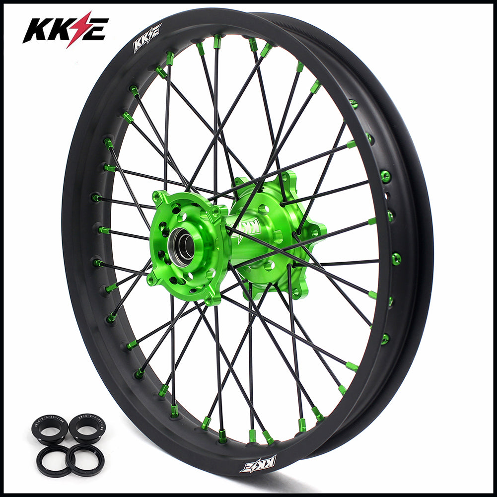 KKE 21 & 19 MX Wheels Set for KAWASAKI KX250F KX450F 2019 Green