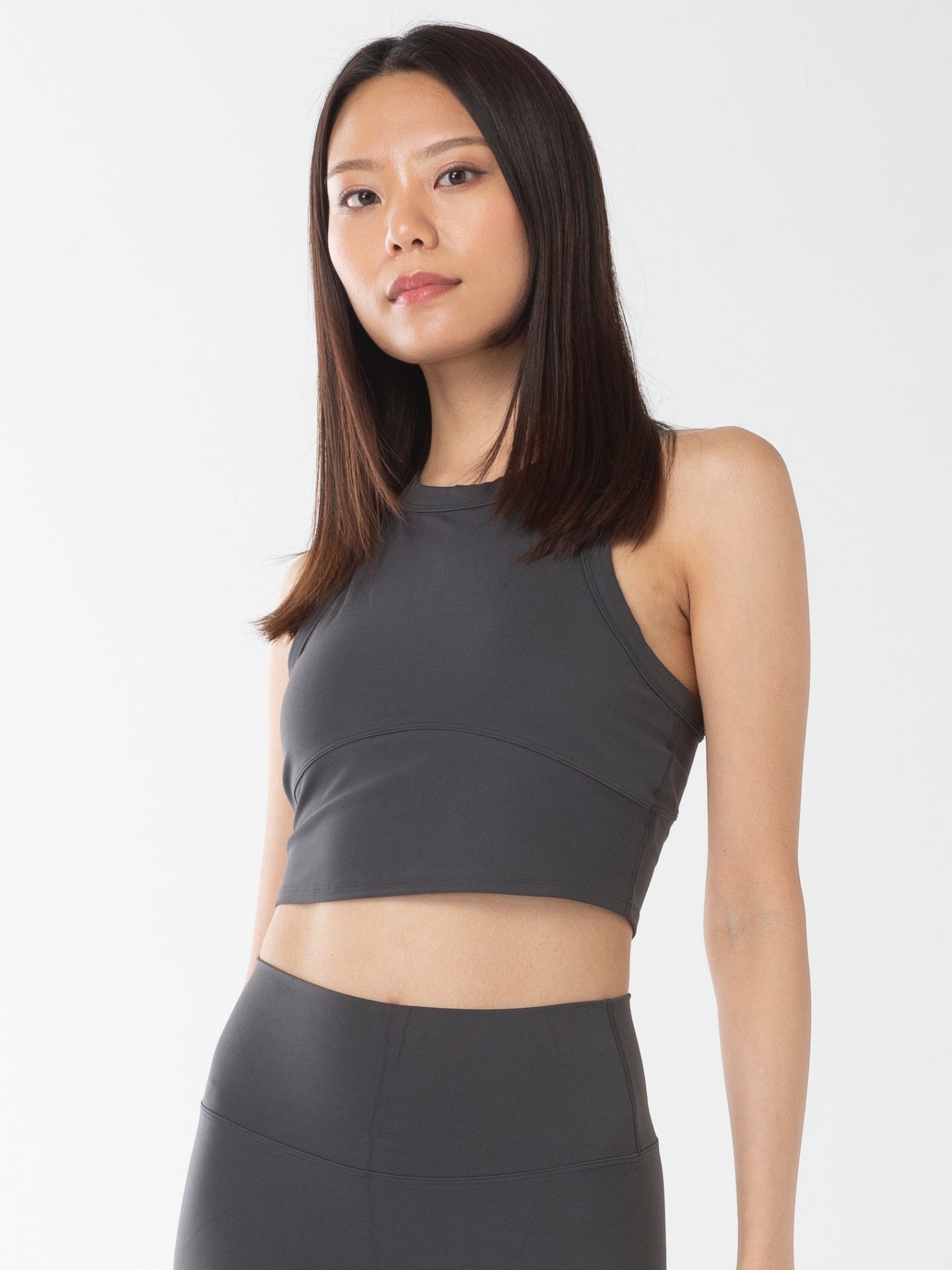 シェリー ライクラ クロップ ブラトップ グラファイト | スポーツブラ