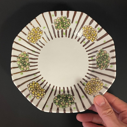 金沢駅前 九谷焼黒龍堂: 鈴木晶子 菊十草八角皿