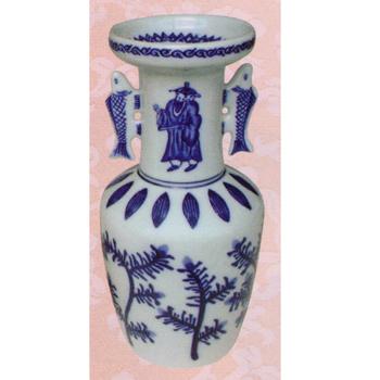 染付高砂花入【販売】-茶道具は京都しみず孔昌堂