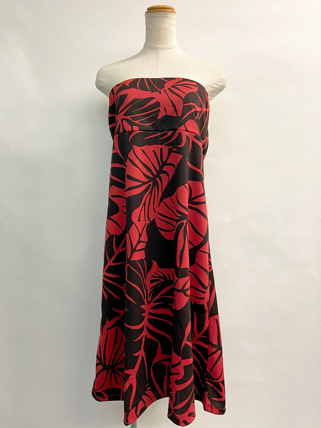 Manuheali'i（マヌヘアリィ） 2wayドレスワンピース モンステラ レッド