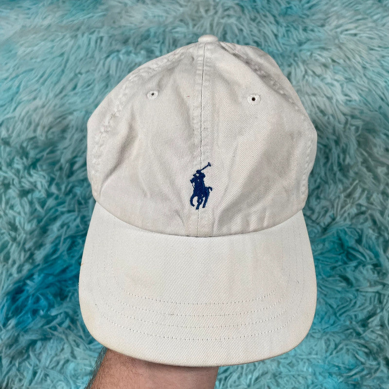 Vintage 90s white Polo Ralph Lauren Cap Leather Strap – Leech Vintage