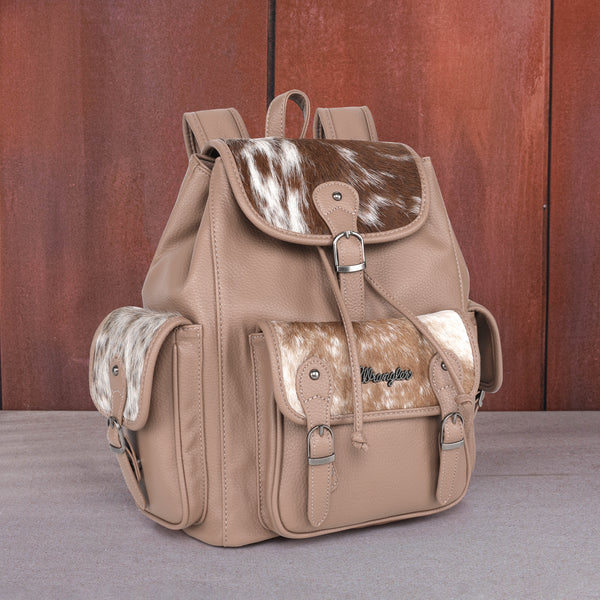 WG12-9110 Wrangler Hair-on Cowhide Backpack - Khaki – MONTANA WEST
