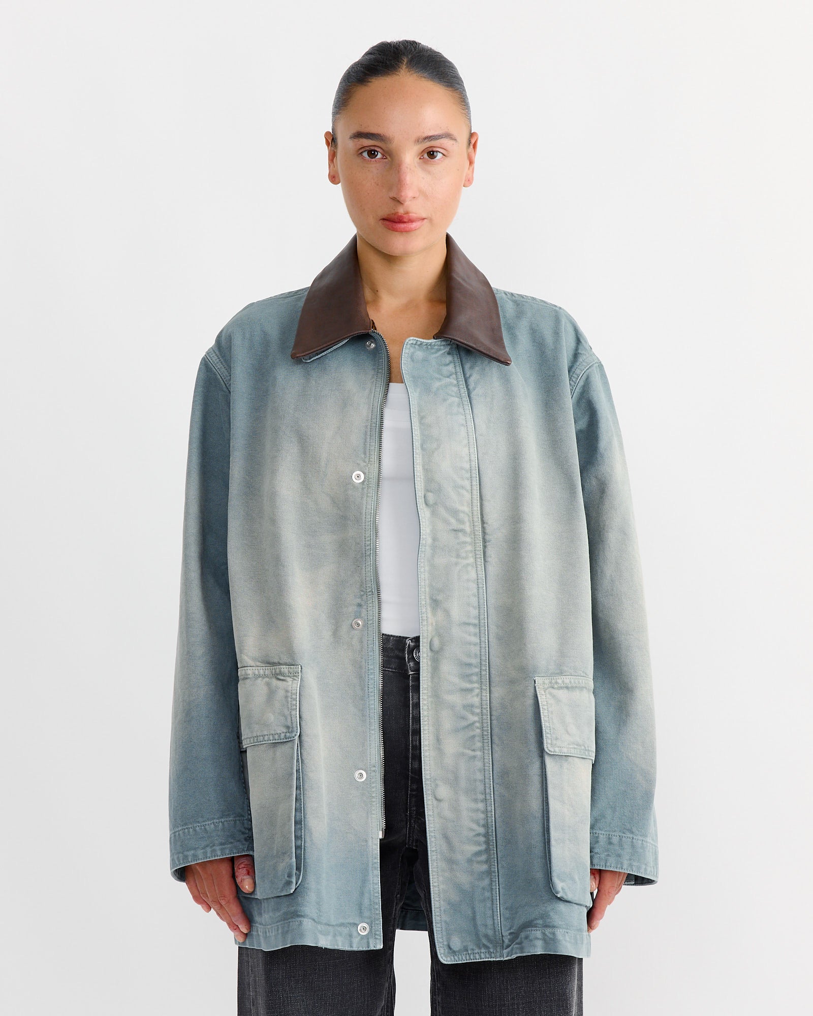 Cotton Duck Blouson in Ash Green