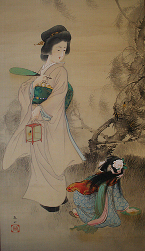菅井春山 Syunzan Sugai 『蛍狩』【掛軸 Hanging scroll