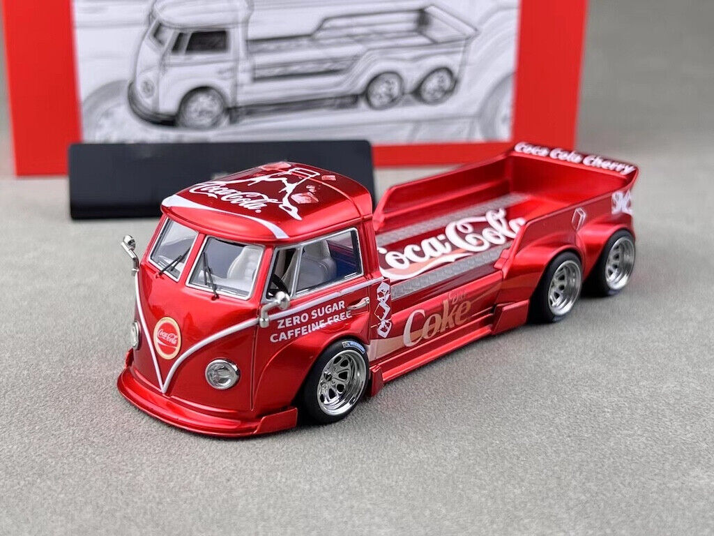 Liberty 1:64 VW T1 Coke 6x6 Flatbed Tow Truck Sports Model Diecast