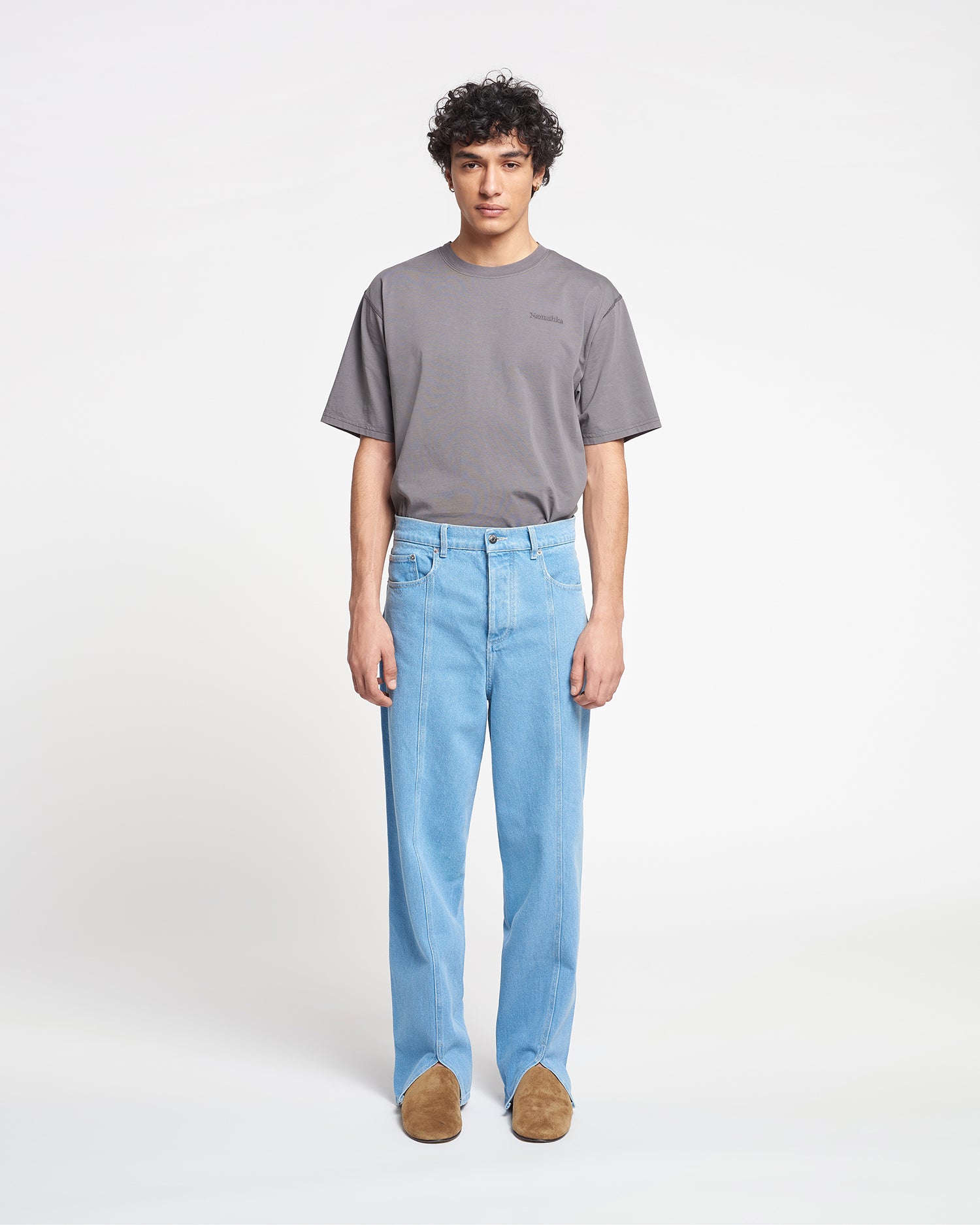 Tibes - Split-Hem Jeans - Eco Light Wash – Nanushka