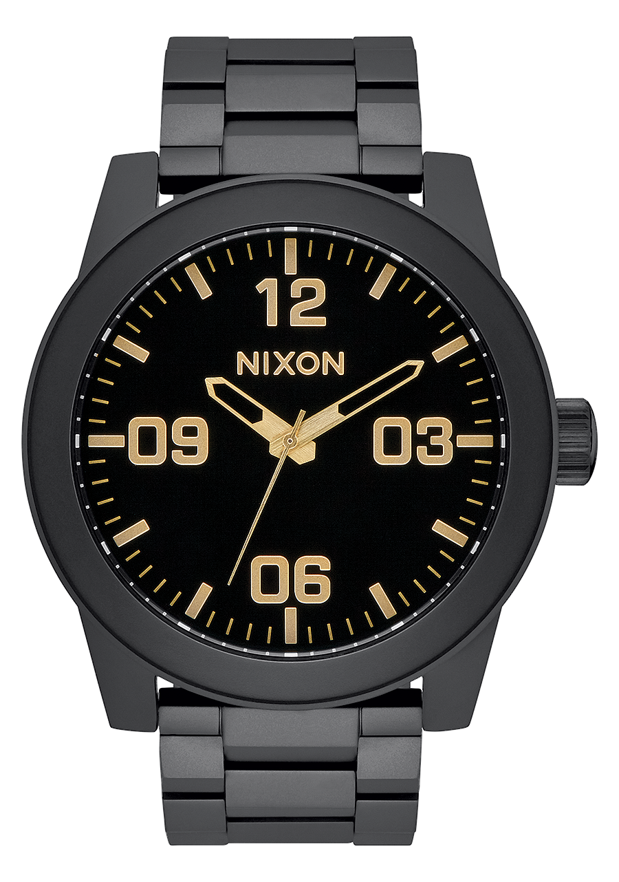 Corporal Stainless Steel Watch | Matte Black / Gold | Men's