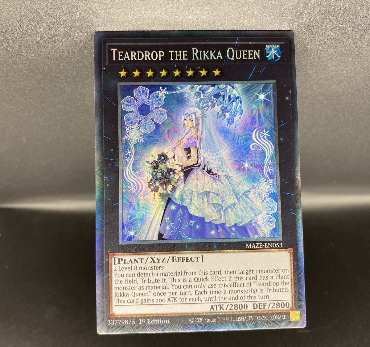 遊戯王 EU版 MAZE 六花聖ティアドロップ コレクターズレア 英語版