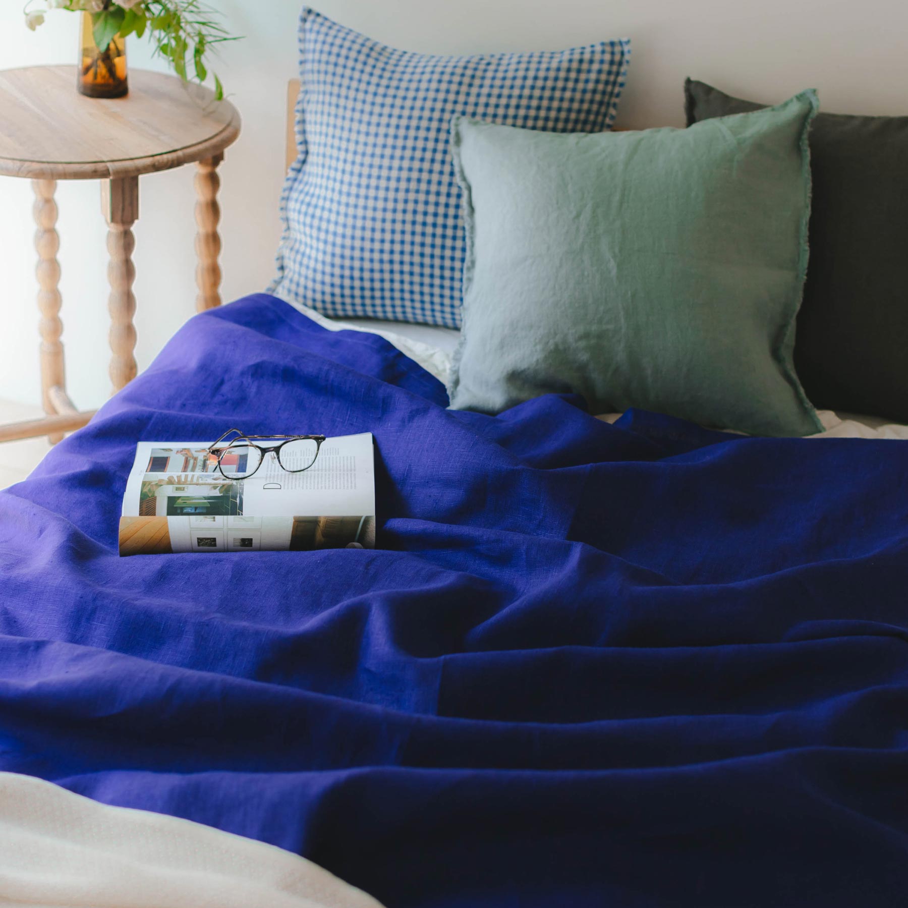 fog linen work × Orné de Feuilles リネンブランケット｜ベッドリネン