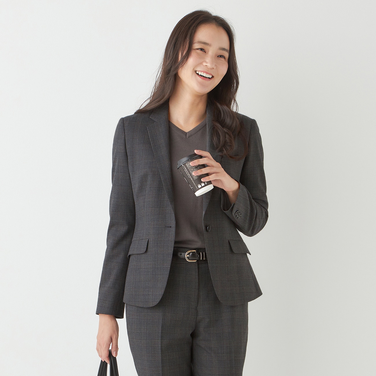 洗えるストレッチセットアップ ノッチジャケット ミルドチェック