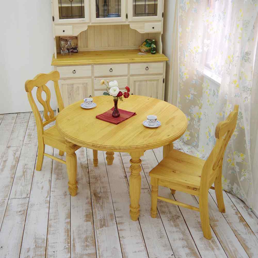 カントリー丸型テーブル｜110cm丸ディスプレイテーブル｜パイン