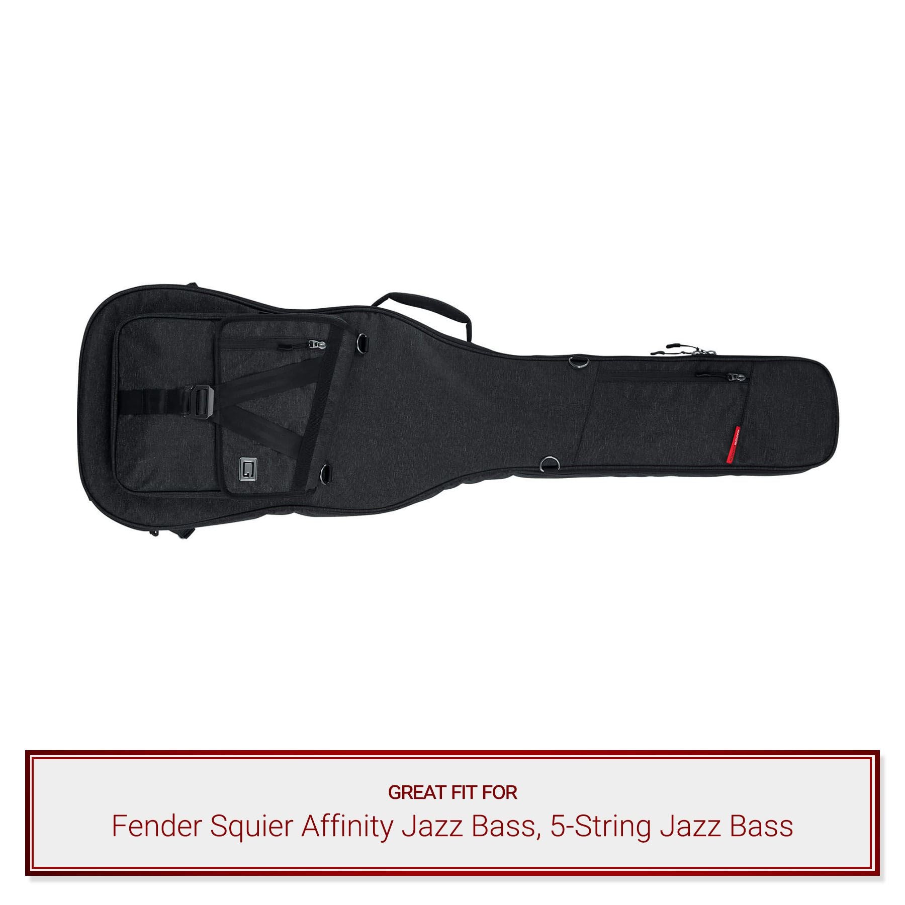 Gator Bass Guitar Case fits Fender Squier Affinity Jazz Bass, 5