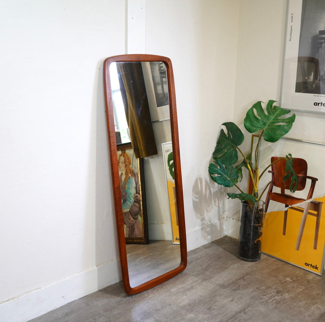 イギリス ヴィンテージ チーク ミラー 姿見 壁掛け スタンドミラー