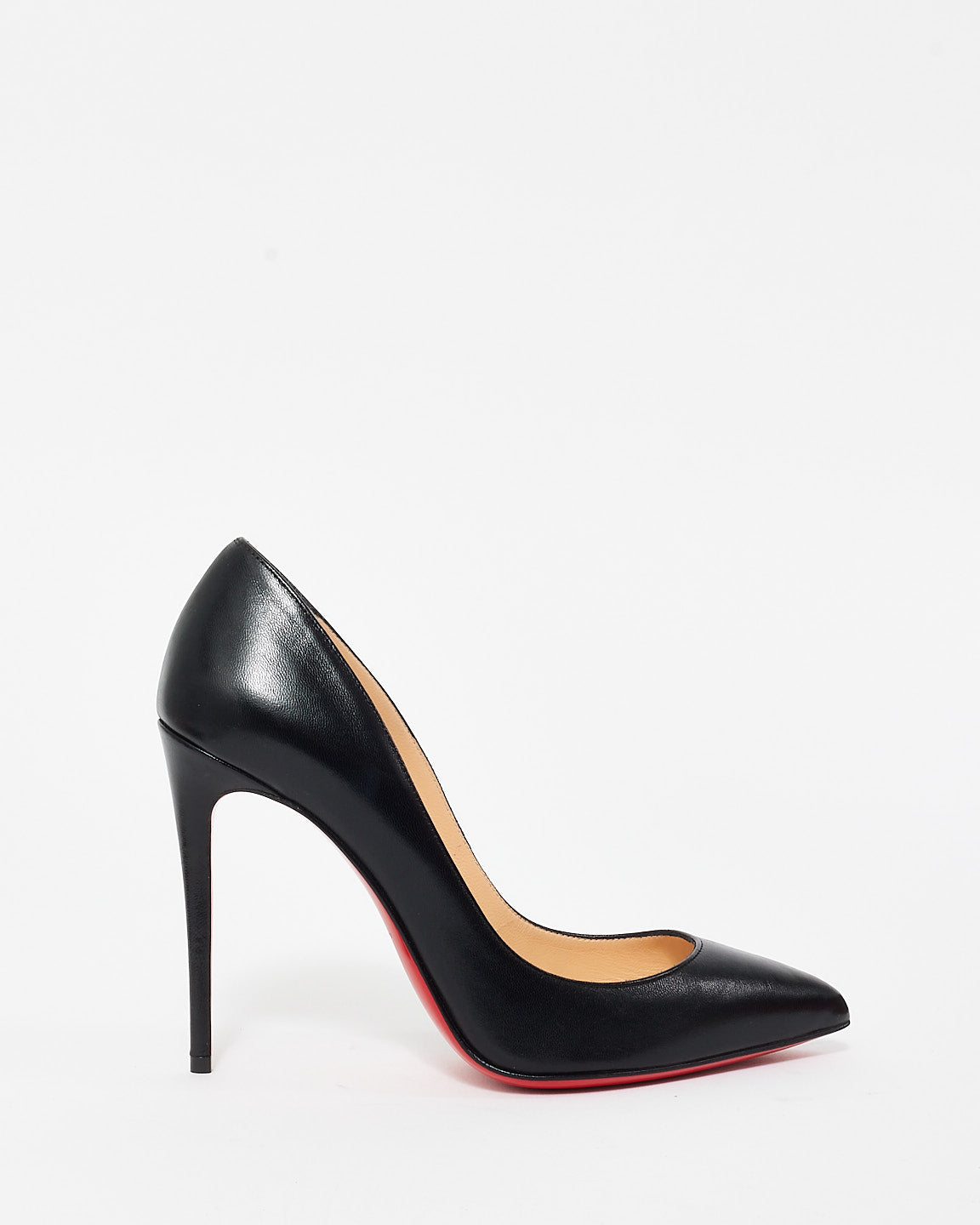 Buy Christian Louboutin Black Leather Pigalle Follies 100MM Pumps