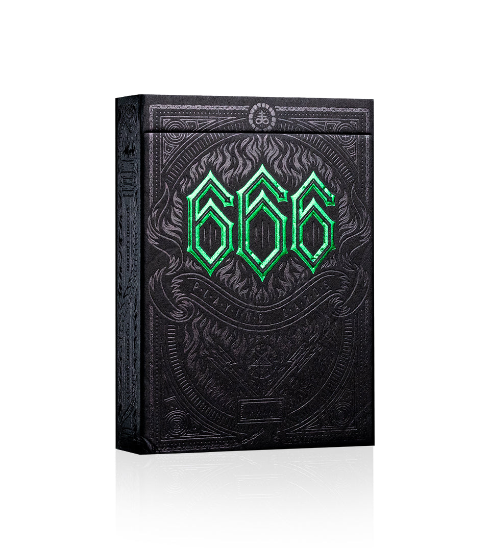 666 Playing Cards - Emerald Hellfire – Riffle Shuffle Playing Card Co