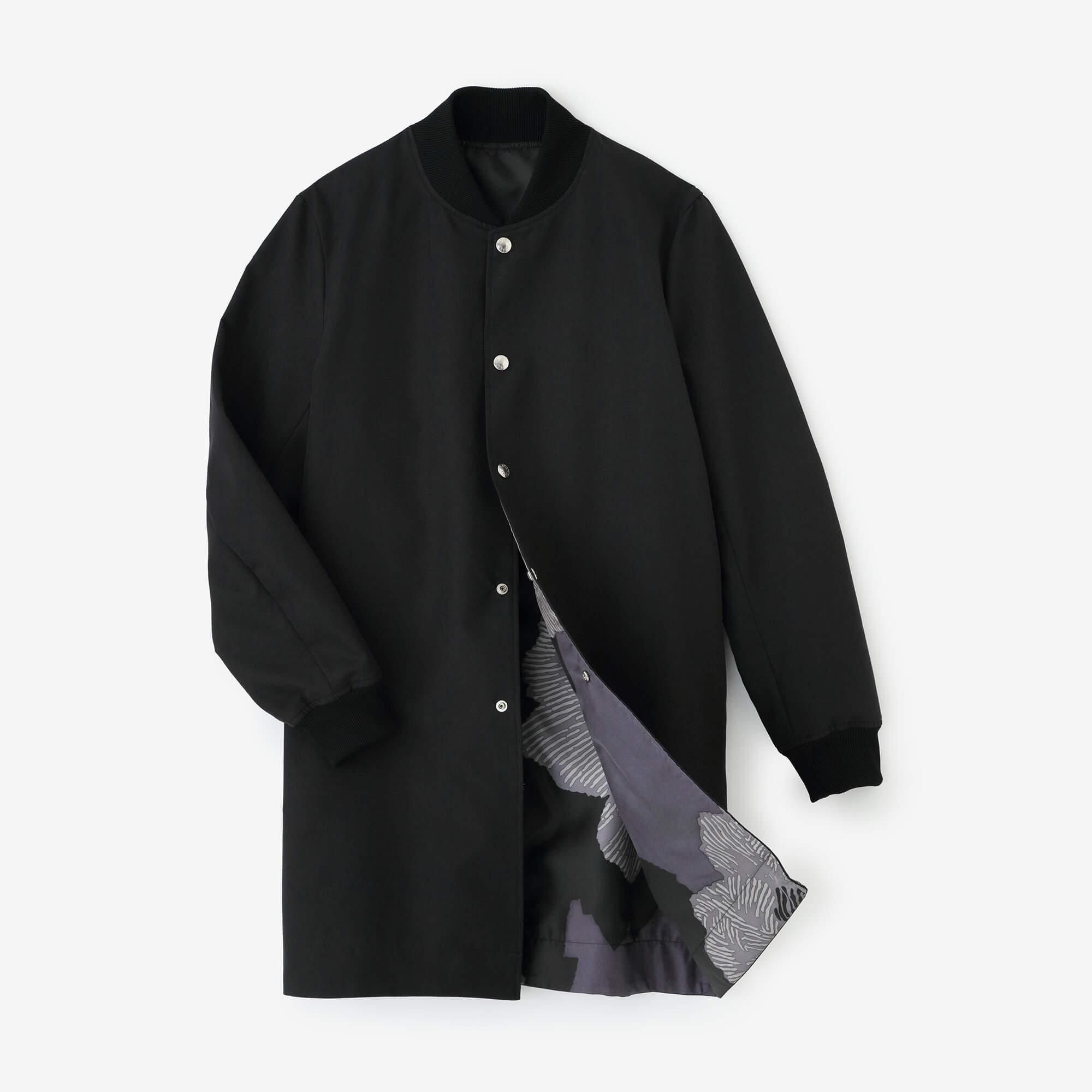 net限定】60双ギャバジン リバーシブルブルゾン／濡羽色（ぬればいろ