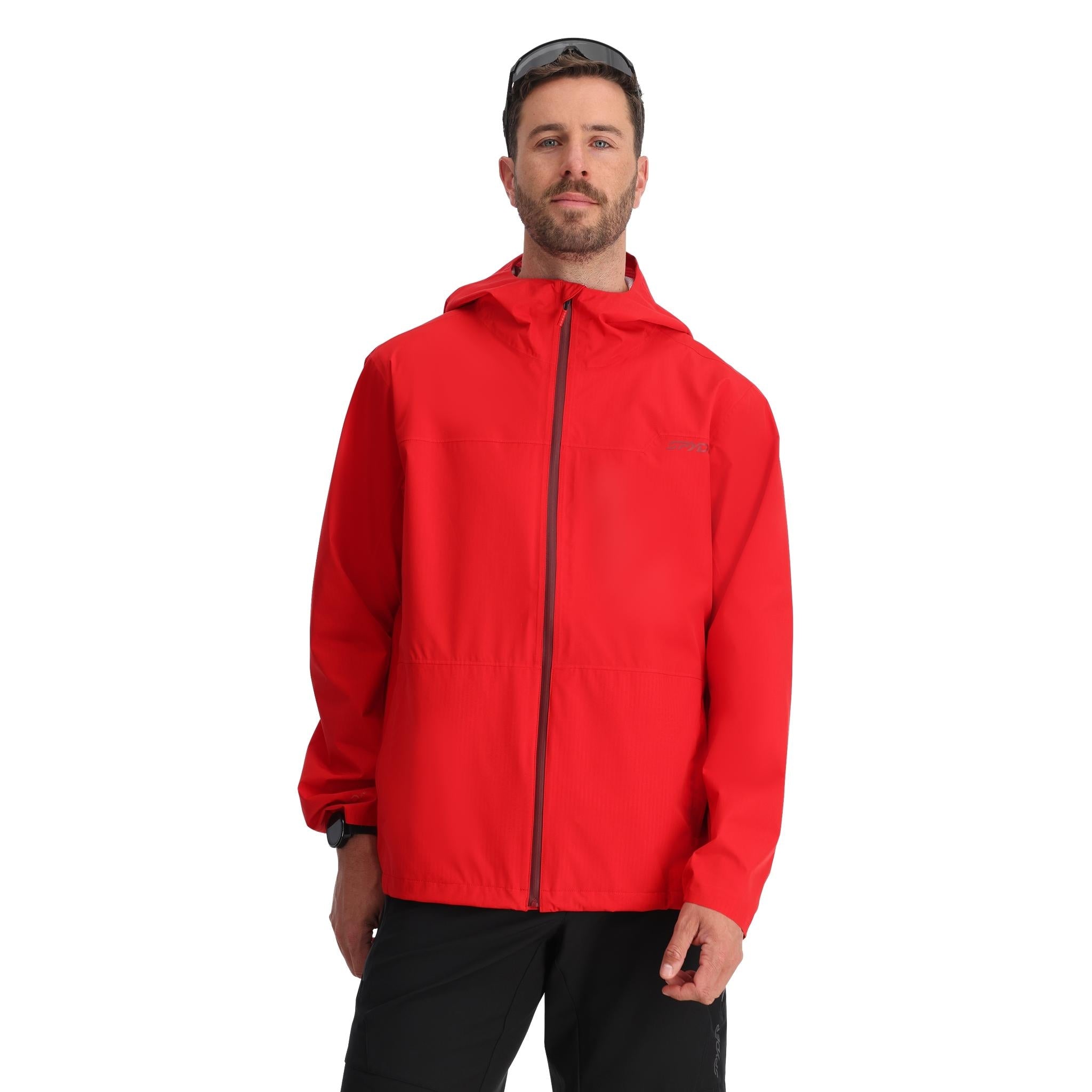 Mens Clutch Rain Shell Jacket - Spyder Red