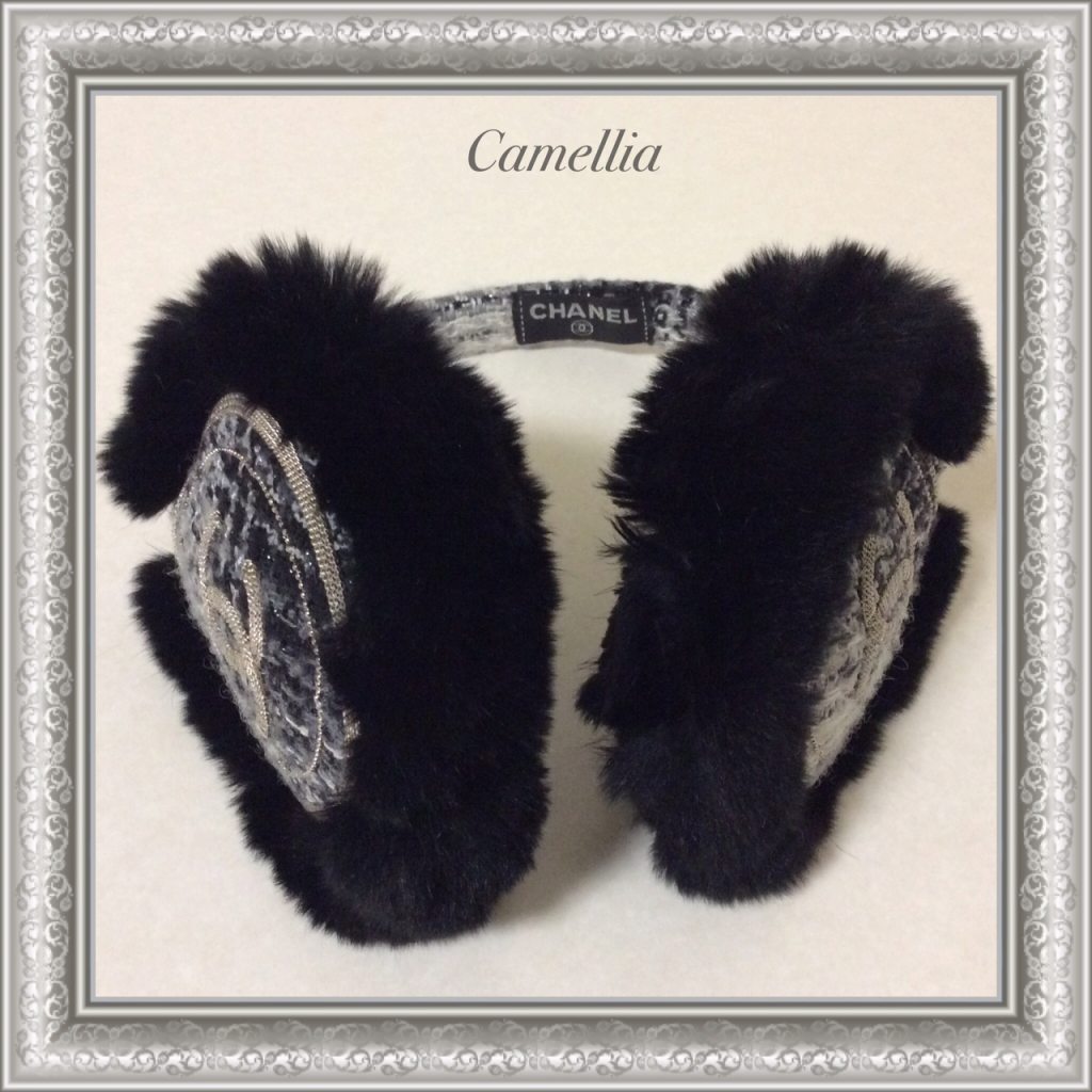 美品 レア シャネル イヤーマフ ラパン・ラビット ファー ツィ―ド 耳