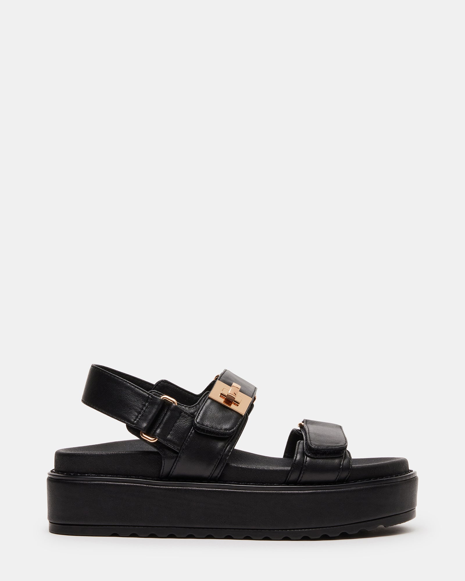 BIGMONA Black Leather Women's Platform Sandal – Steve Madden