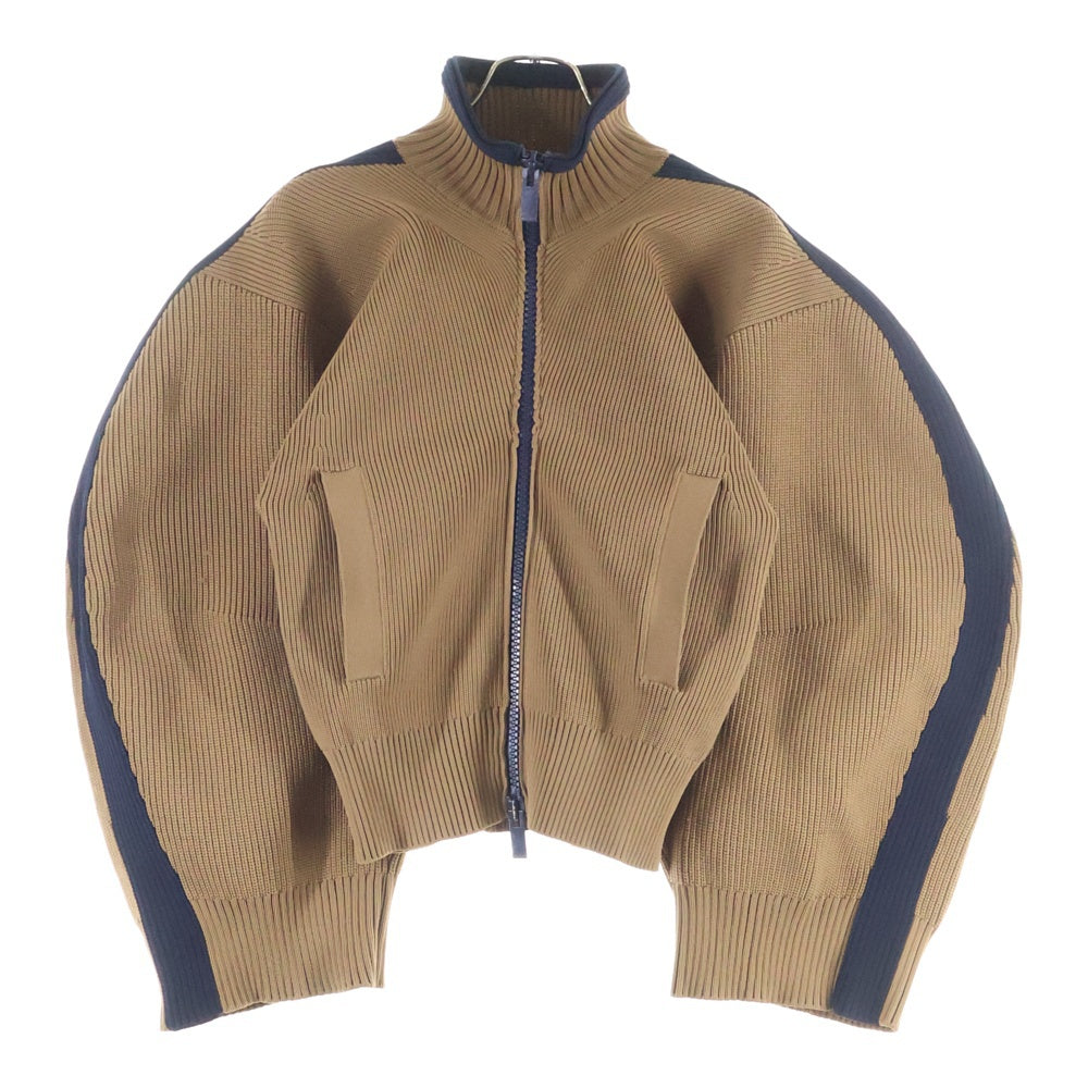 Sacai(サカイ) スタンドカラー 変形ニット ジップアップジャケット