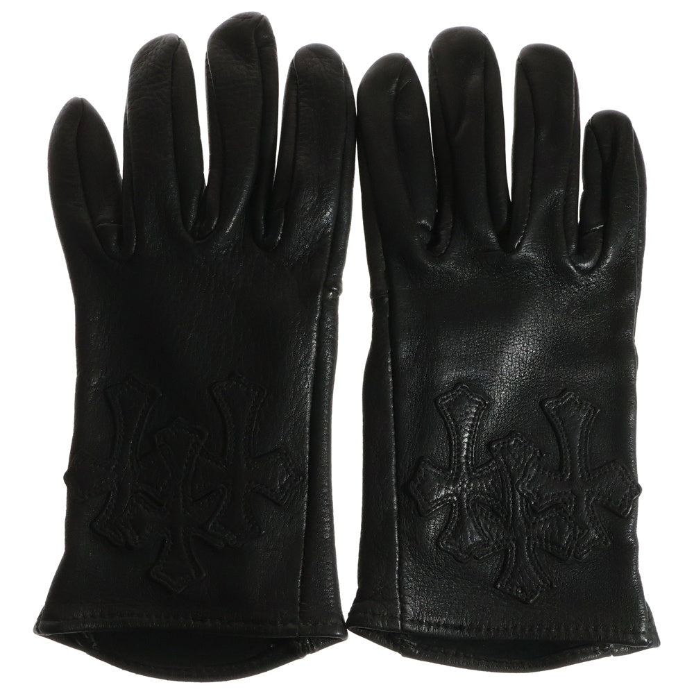 CHROME HEARTS(クロムハーツ) 3CEM CRS GLOVE セメタリークロス レザー