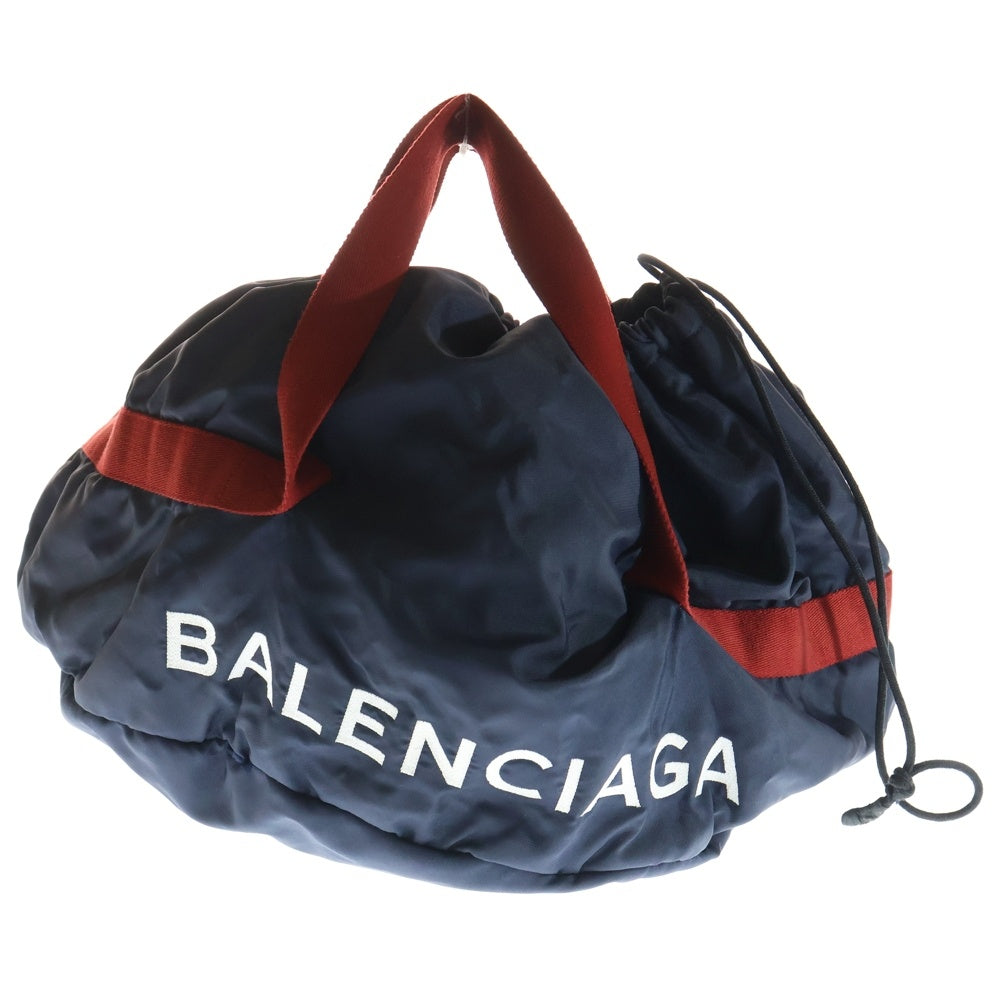 BALENCIAGA(バレンシアガ) ロゴ刺繍 ナイロン ボストンバッグ ネイビー