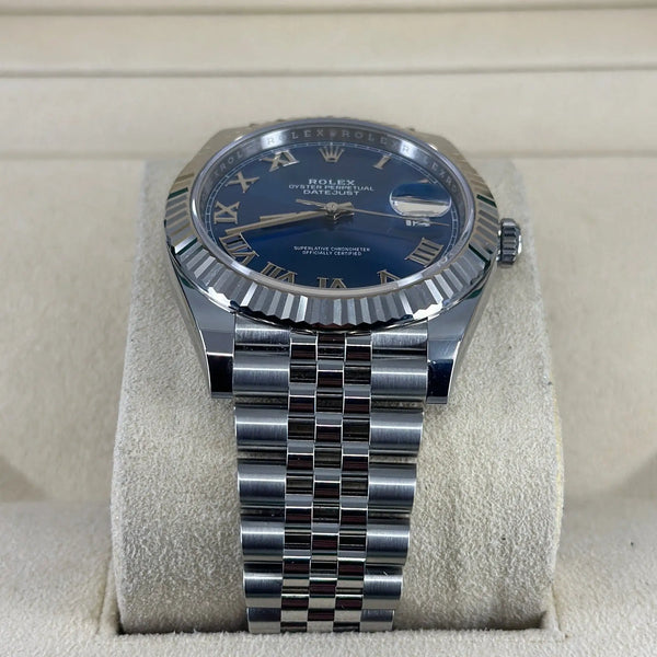 2023 ROLEX DATEJUST 41MM AZZURRO BLUE ROMAN DIAL 126334