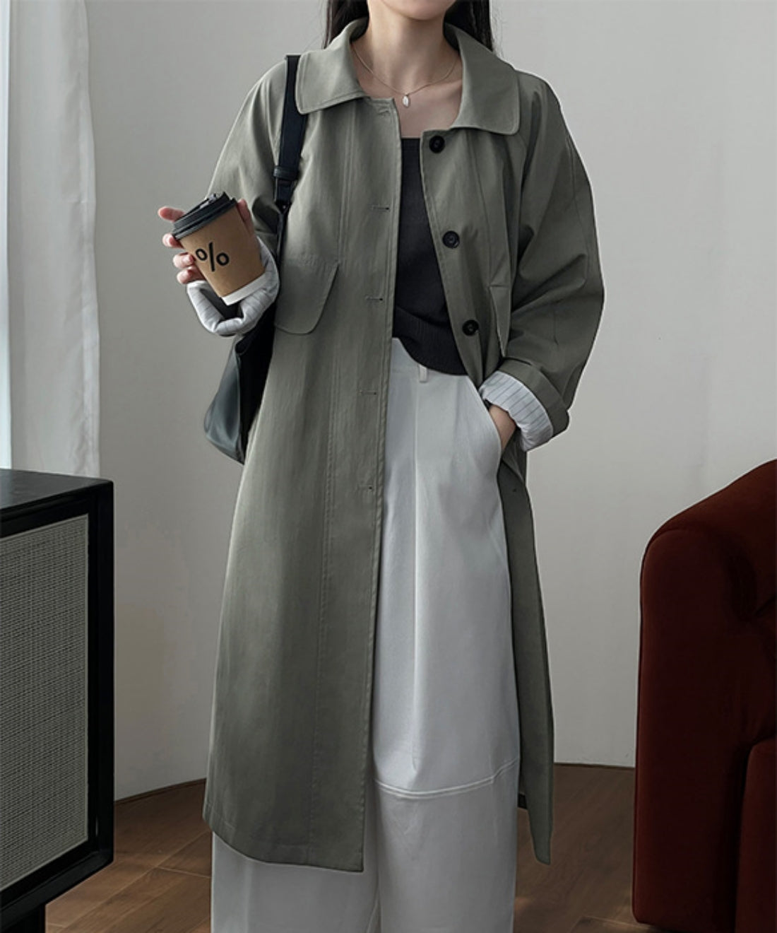 オリーブグリーンロングコート – weMALL