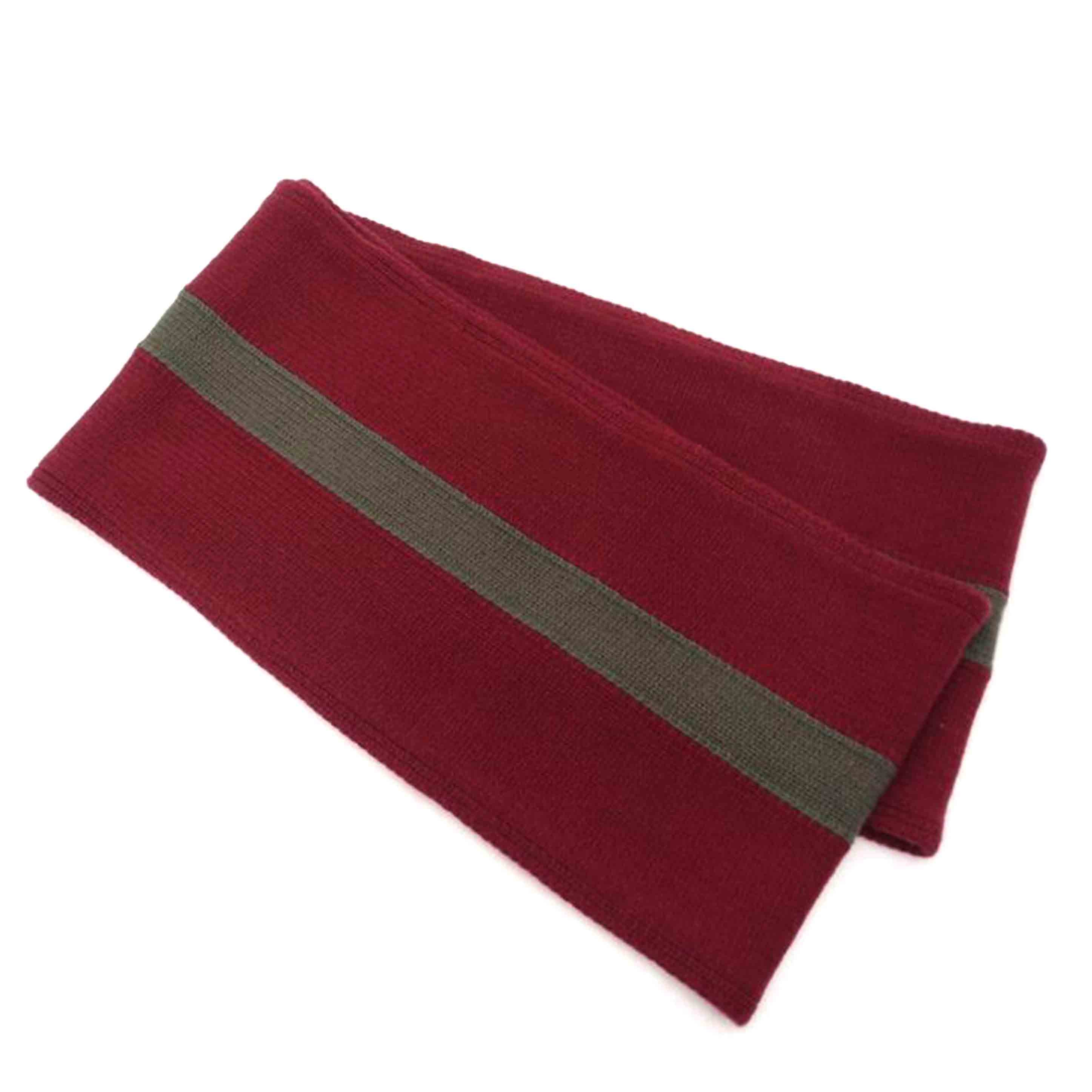 HERMES エルメス マフラー ストライプ カーキ メンズ /ブランド